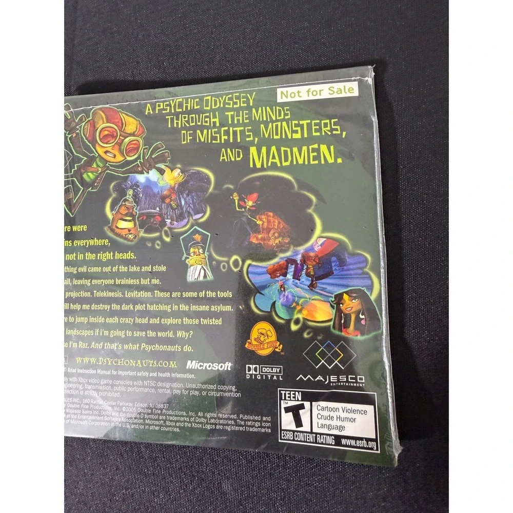 Xbox Psychonauts Demo Disc NTSC Green New Sealed Rare Promotional Not For Sale